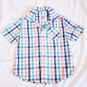 Boys Size 5 Plaid Button Down Shirt
